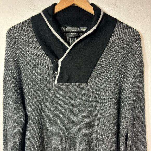 ARMANI EXCHANGE GREY BLACK LONG SLEEVE MEN SOFT MATERIALS WOOL SWEATER XL - Picture 5 of 5
